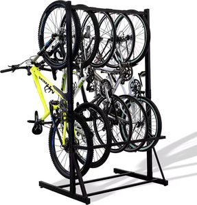 Support vertical pour vélo, garage à vélos autonome avec 5 crochets, support de rangement pour vélos intérieur/extérieur - Product Image 2