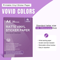 Papier autocollant vinyle imprimable de qualité supérieure Yesion PP mat A4 pour imprimante jet d'encre laser, papier autocollant imperméable pour imprimante jet d'encre