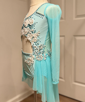 Robe de Danse Lyrique de Compétition Pole Dance Luxe Effet Scintillant Couleur Unie Personnalisable Costume de Danse Lyrique Ballet