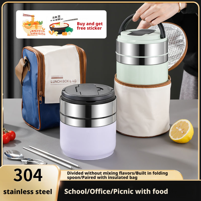High-quality Stainless Steel 304 Food Grade Dual Tier Lunch Box Plastic ...