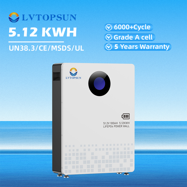 LVTS-512100-G3 51.2V 100Ah LiFePO4 Wall-Mounted Residential  Storage Battery 5.12kWh High- | Tier-1 BESS Manufacturer Since 2016