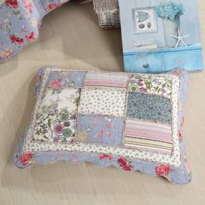 Juego de Ropa de Cama de Algodón con Parches Florales Vintage en Tono Púrpura, 3 Piezas, Reversible - Product Image 3