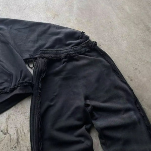 OEM Custom di alta qualità Streetwear Boxy con cappuccio e pantaloni di <span class=keywords><strong>tuta</strong></span> a gamba larga due pezzi Set di tute da uomo in cotone <span class=keywords><strong>oversize</strong></span> - Product Image 2