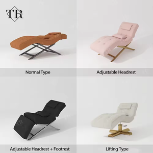Sillón Reclinable Curvo Plegable de Acero Inoxidable Moderno y Lujoso Turri, para Estética de Pestañas y Cejas - Product Image 6