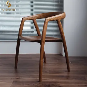 सरल डिजाइन होटल रेस्तरां Dinig कुर्सी घर शैली विंटेज फर्नीचर आपूर्तिकर्ता ठोस लकड़ी के फ्रेम लकड़ी की कुर्सी खाने की कुर्सियों