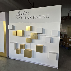 Pvc personnalisé toile de fond de mariage Champagne mur porte-verre à vin Champagne support pour la décoration d'événement de mariage - Product Image 2