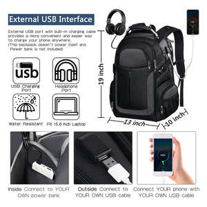Custom Oversized Waterproof Oxford <b>Travel</b> Rucksack Durable Business <b>Laptop</b> Backpack With Usb Unisex Single-shoulder School <b>Bag</b> - Product Image 3