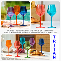 Gobelets à vin écologiques en Tritan 15,5 oz, verres à vin transparents colorés, compatibles lave-vaisselle pour événements et traiteur, personnalisation de marque