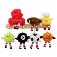 Boneka Olahraga Kartun 2026 dengan Bola Basket, Sepak Bola, Bulu Tangkis, Rugby, Tenis, Biliar, Liontin Mainan Plush untuk Perayaan Ulang Tahun