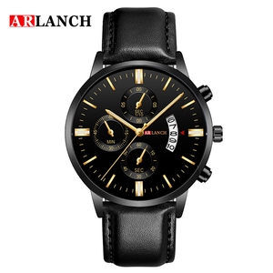 Montre chronographe à quartz pour homme, bracelet en cuir, étanche, lumineuse, multifonction, décontractée, pour affaires - Product Image 3