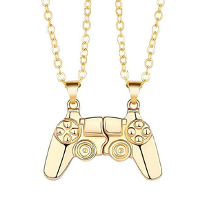 <span class=keywords><strong>Collier</strong></span> magnétique d'amitié pour couple, design géométrique classique, chaînes en alliage plaqué or, Saint-Valentin - Product Image 5
