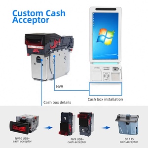 Multi-scenario Application 23.6 Inch Wall Mount Self Service Kiosk FHD Display Facial Camera Card Reader Keypad <b>Printer</b> Kiosk - Product Image 5