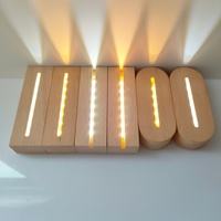 TAIKOO AAA alimenté par batterie 5.9 pouces socle en bois lumière LED présentoir pour personnalisé acrylique veilleuse résine verre Art bricolage
