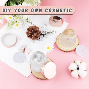 Vente en gros de pots en verre de 30g à 100g avec couvercle en plastique pour crème de soin de la peau et contenants d'huile cosmétique, impression sérigraphique personnalisée - Product Image 6