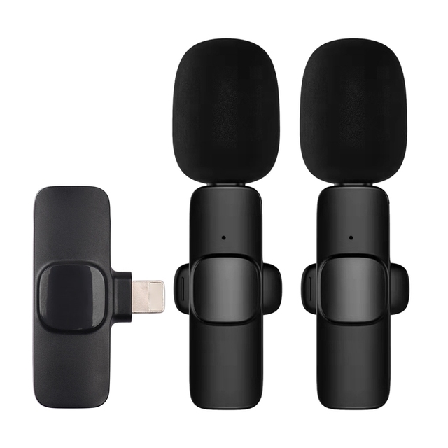 Mini Wireless Clip-on Lavalier Microphone Omnidirectional Conference Mic Transmitter Receiver with Wind Muff