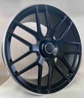 S1-00336 Geruida 18-24 Jantes de voiture en alliage d'aluminium forgé personnalisées noir mat avec bordure argentée polie, design maillé, norme DOT, pour Audi A7 RS7