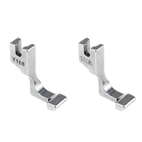 Pied de fermeture éclair invisible simple face T168 pour machine à coudre standard