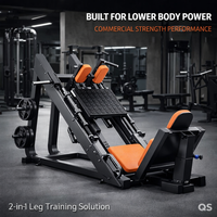 Machine combinée Hack Squat et Leg Press QS Commercial à 45 degrés - Équipement de fitness en acier avec fonctions de sécurité, poids maximal de l'utilisateur 200 kg
