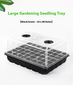 Plateau de pépinière biodégradable en PS à 24 cellules avec trous de drainage et couvercles, propagateur réutilisable pour la culture hydroponique de semis - Product Image 4