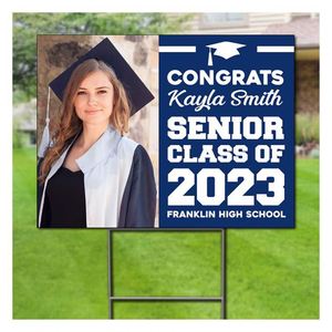 Letrero de Jardín de Plástico PP con Foto Personalizada de la Clase de 2025, con Estaca en Forma de H, para Promoción Inmobiliaria y Artículos para Fiestas - Product Image 1