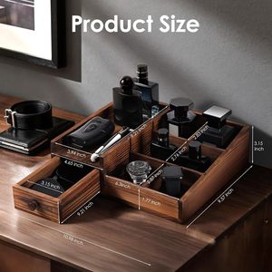 Wooden Bathroom <b>Storage</b> Rack Rectangle Multifunctional Perfume Organizer Drawer Top <b>Dressing</b> <b>Table</b> <b>Storage</b> Box - Product Image 5