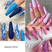Peinture à fleurs transparente effet marbre Nail Art Soak Off Gel UV Manucure DIY Nail en fleurs