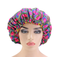 Bonnet en satin de soie double couche réversible style occidental à motif ANKARA avec bande élastique réglable pour usage quotidien quatre saisons
