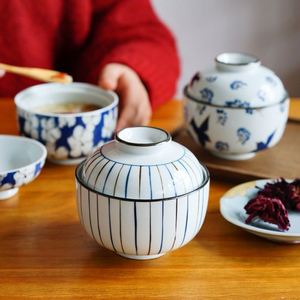 4 Inch Japanese Ceramic Stew <b>Pot</b> with <b>Lid</b>, Under-glaze Color <b>Small</b> Steaming Bowl for Egg, Bird's Nest and Soup - Product Image 2