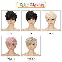 Parrucca per capelli Cosplay bianca parrucche sintetiche ad alta temperatura Pixie Cut parrucche sintetiche resistenti al calore alla moda