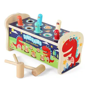 Деревянный игровой автомат крота с принтом в виде динозавров для мальчиков детские игрушки для мальчиков и девочек, От 1 до 6 лет, детская игрушка для детей ясельного возраста