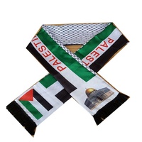 Écharpe de drapeau de Palestine de fan de club de football de polyester d'impression de conception pas chère de vente chaude