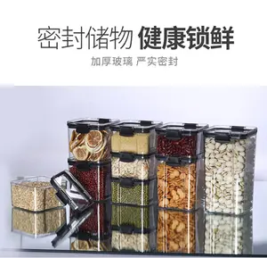 Vendita all'ingrosso cucina contenitori e vasi-Contenitori e barattoli quadrati di plastica ermetici della cucina dei contenitori di alimento 950ML con i coperchi per stoccaggio facile