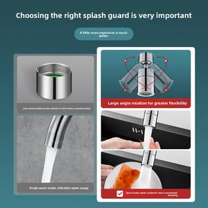 Dispositif anti-éclaboussures pour robinet chromé, connecteur de conversion universel, <span class=keywords><strong>filtre</strong></span> à mailles, accessoires de buse - Product Image 4