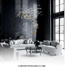 Đèn Treo Sảnh Khách Sạn Đèn Chùm Thủy Tinh Lông Vũ Lớn Cho Phòng Làm Đẹp Cho Trần Cao Của Cầu Thang Khách Sạn Đèn Chùm Thủy Tinh - Product Image 1