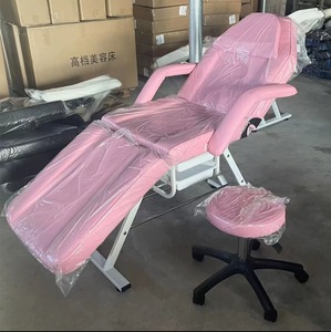 Muebles de Salón Comerciales, Cama de Belleza Hidráulica Negra para Tatuajes, Silla Facial de 3 Secciones, Mesa de Masaje Giratoria de 360 Grados, Venta al Por Mayor - Product Image 1