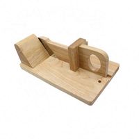 Cuisine Guillotine Saucisson en bois trancheuse à viande Rectangle réutilisable en caoutchouc trancheuse à saucisse en bois