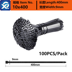 10x400mm Bridas de nailon autoblocantes PA66 de 9mm, resistentes a los rayos UV, de alta calidad, longitud <span class=keywords><strong>16</strong></span>'', resistencia a la tracción 80kg/176lbs, ignífugas - Product Image 2