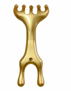 Peine de Aleación de Zinc Dorado 2 en 1, Herramienta Manual de Masaje para Cuero Cabelludo y Cuello - Product Image 6