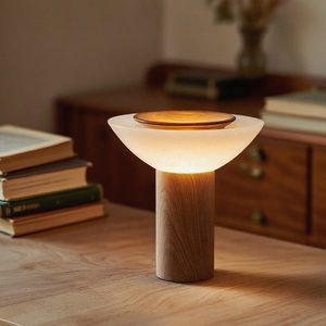 ZEN โคมไฟตั้งโต๊ะไม้เนื้อแข็งสไตล์อิตาลีสมัยใหม่ E27 LED 220V ถนอมสายตา วิลล่า ห้องนั่งเล่น ห้องนอน โคมไฟข้างเตียง - Product Image 1