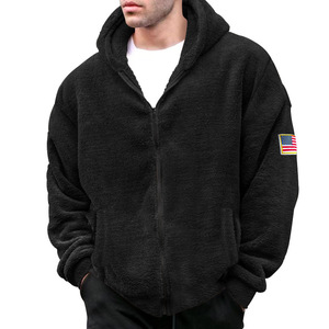 Giacca Bomber Invernale da <span class=keywords><strong>Uomo</strong></span> 2025, Nuovo Modello con Doppio Strato in Pile, Calda con Cappuccio e Zip, Logo Bandiera, Stile Casual Streetwear - Product Image 4