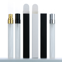 Flacon vaporisateur de parfum vide en verre givré rechargeable de 10 ml, flacon testeur de parfum avec emballage individuel en boîte en papier