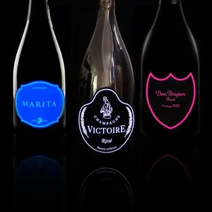 Autoadesivo luminoso della bottiglia dell'etichetta del vino dell'etichetta di EL del vino di progettazione su ordinazione LED per champagne