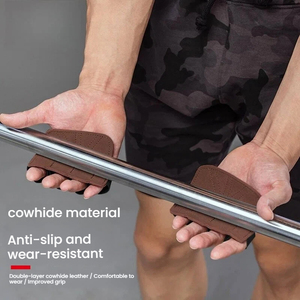Protège-mains en cuir de vachette à quatre doigts pour femmes et hommes, pour l'entraînement de traction et le <span class=keywords><strong>fitness</strong></span> sportif, prévient les callosités - Product Image 2