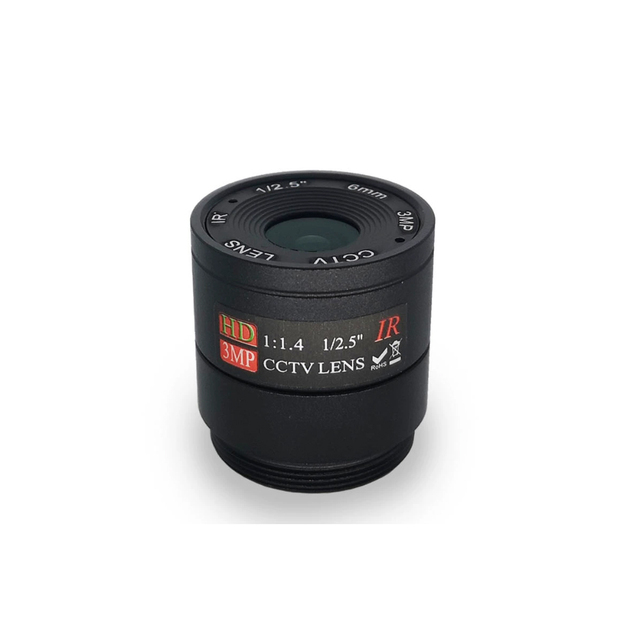 3MP 6mm 1/2.5" IR Micro-Distortion CS Mount Lens for IP Camera CCTV with 650nm
