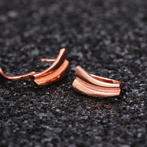 Orecchini a polsino geometrici in metallo per coppia, gioielli minimalisti in rame alla moda - Product Image 6
