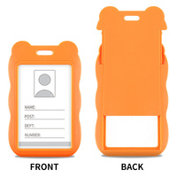 Porte-badge avec étui rigide vertical coulissant en plastique noir, pochette de protection pour carte de bureau, carte d'école, carte de crédit
