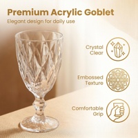 Gobelet en acrylique gaufré à motif géométrique 320 ml, 5 couleurs, incassable, coupe à champagne en cristal pour la décoration de fêtes à domicile