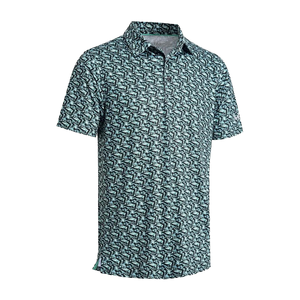 High Quality Summer Golf for Shirts Knitted 3D Printed Breathable <b>Quick</b>-Drying Polyester for Men - Product Image 1