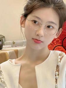 <span class=keywords><strong>Occhiali</strong></span> <span class=keywords><strong>da</strong></span> <span class=keywords><strong>vista</strong></span> con montatura ottica <span class=keywords><strong>da</strong></span> bambina con viso piccolo Jiojew Ultra Light B titanio rotondi - Product Image 3