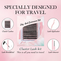 Kit Ekstensi Bulu Mata DIY 240 Pcs Bulu Mata Individual Cluster 9-16mm Mix 30D 40D dengan Lem Bulu Mata, Sealant, Penghilang, dan Aplikator Bulu Mata